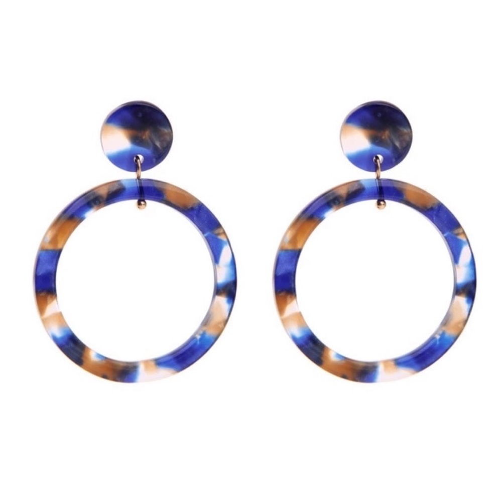 Blue Resin Hoops